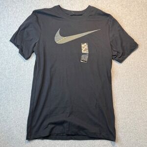 Nike Dri-FIT Graphic Swoosh Training T-Shirt Black FJ2464-010 Mens Small NEW